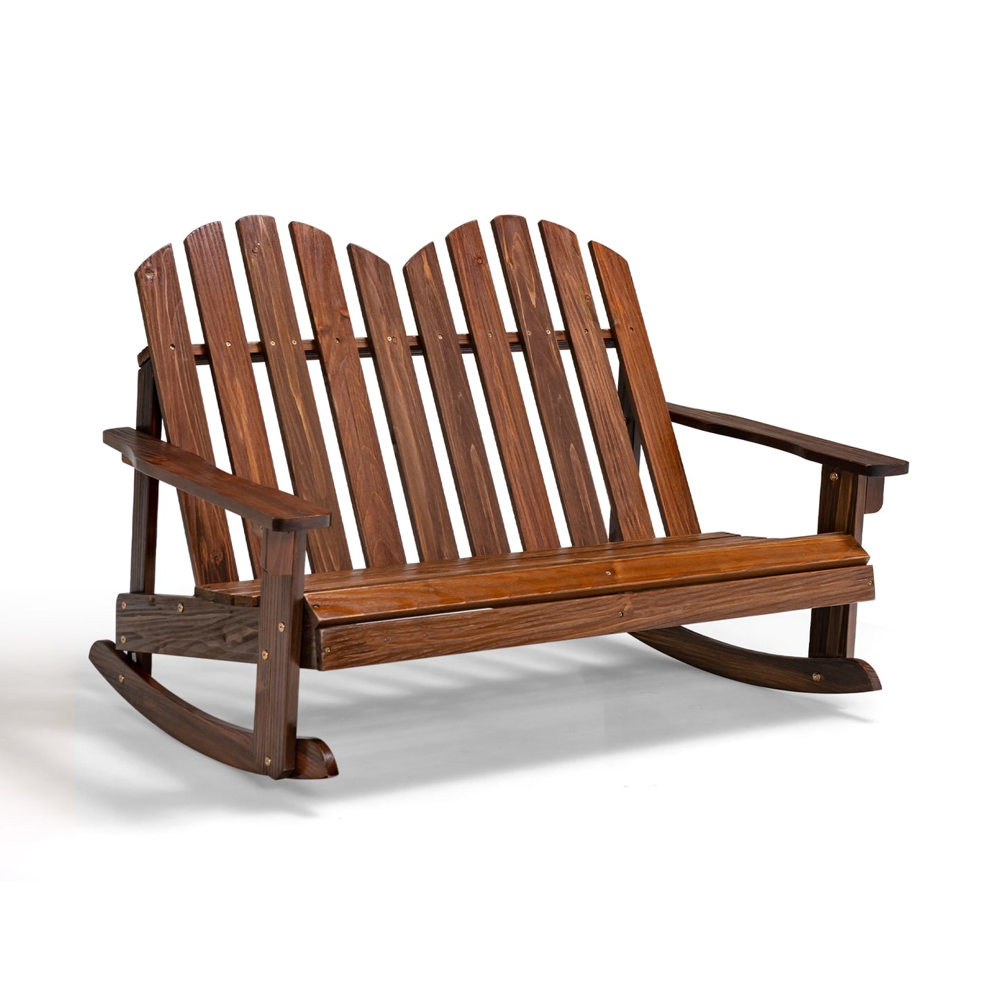 2 Person Adirondack Rocking Chair, Brown Patio Rocking Chairs & Gliders Brown at Gallery Canada