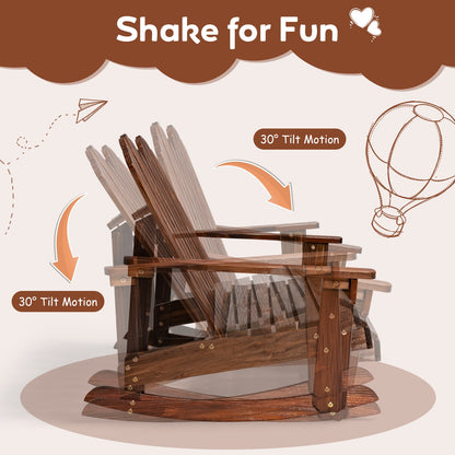 2 Person Adirondack Rocking Chair, Brown Patio Rocking Chairs & Gliders at Gallery Canada