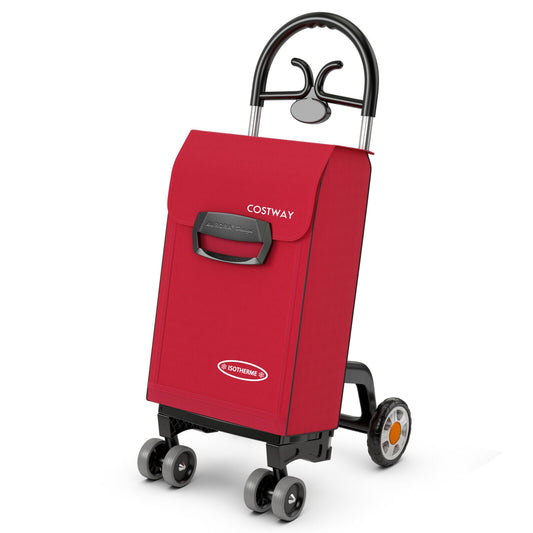 Folding Shopping Cart, Utility Hand Truck, Rolling Swivel Wheels, Red Kitchen Tools Red at Gallery Canada