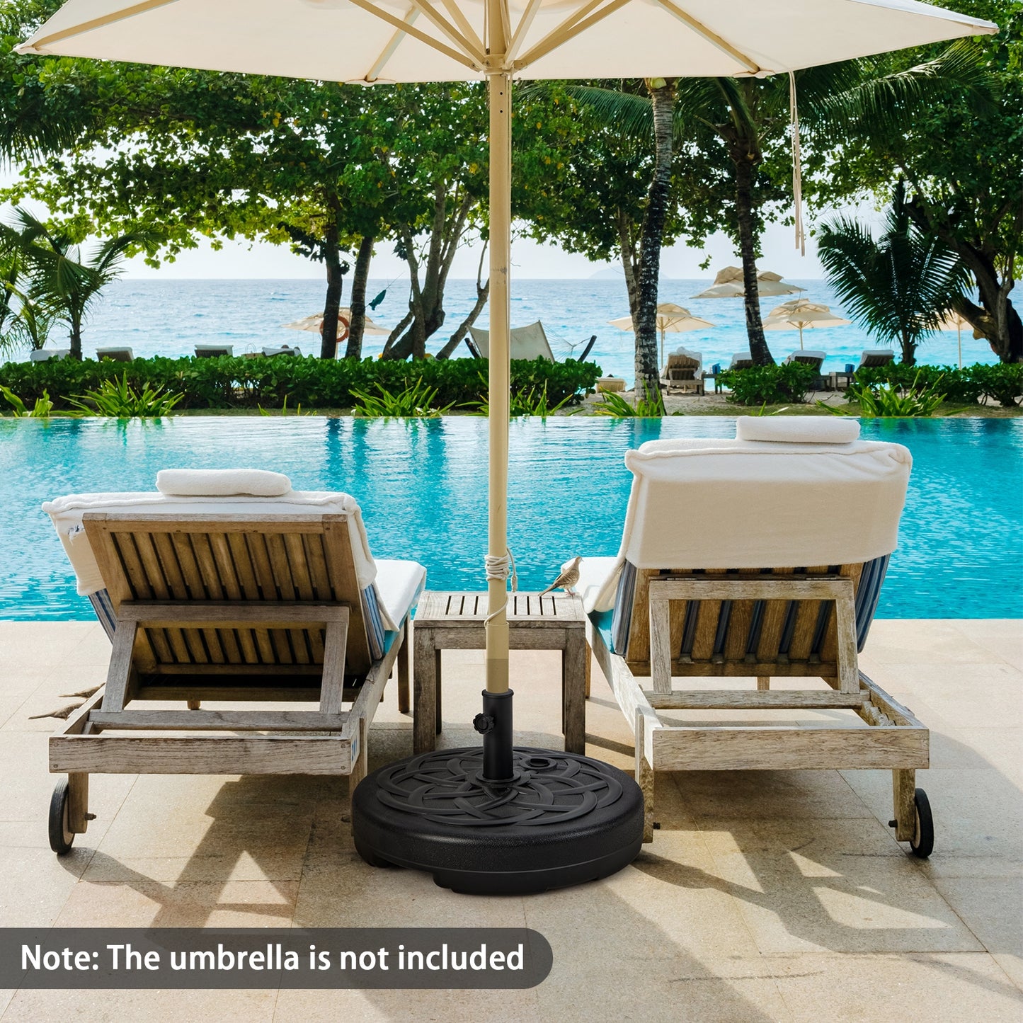 22 Inch Fillable Heavy-Duty Round Patio Umbrella Base Stand, Black Outdoor Umbrella Bases at Gallery Canada