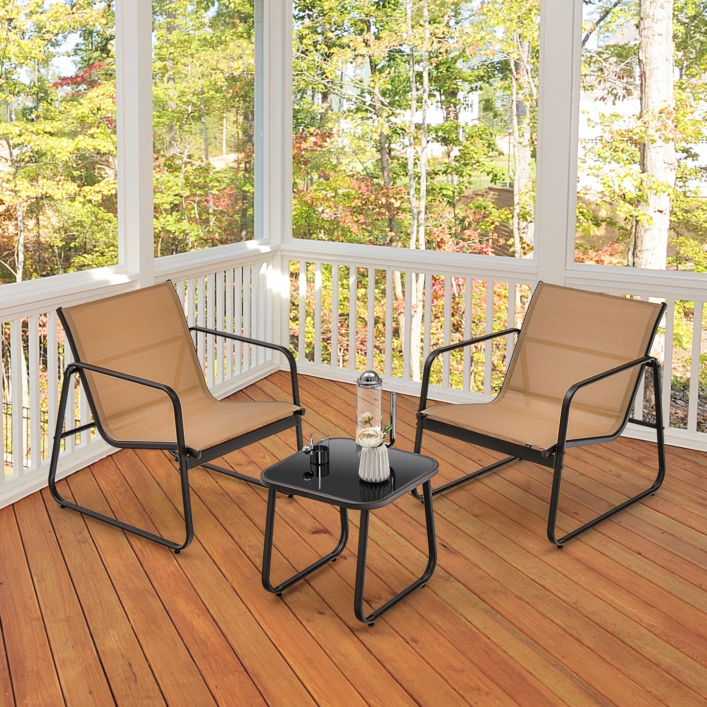 3 Piece Patio Conversation Set, Brown Patio Conversation Sets at Gallery Canada