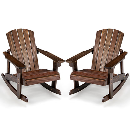 Outdoor Wooden Kid Adirondack Rocking Chair, Slatted Seat, Coffee Kids Chairs & Seating at Gallery Canada