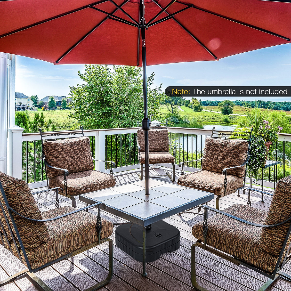 Patio Umbrella Base, 1.5 Inch, Black Outdoor Umbrella Bases at Gallery Canada