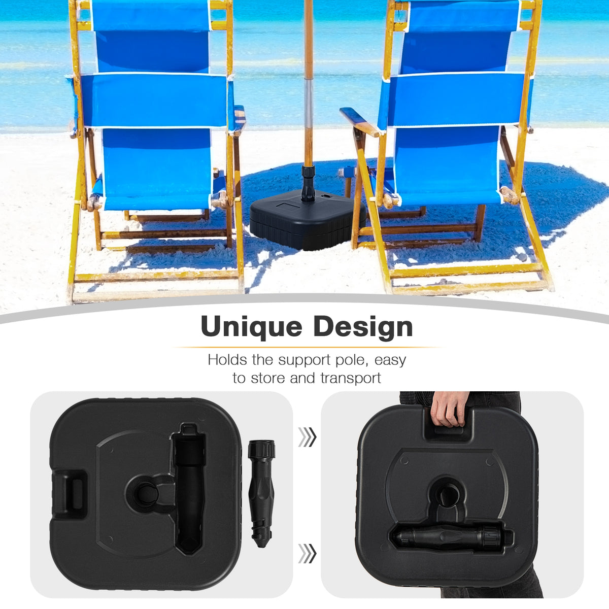 Patio Umbrella Base, 1.5 Inch, Black Outdoor Umbrella Bases at Gallery Canada