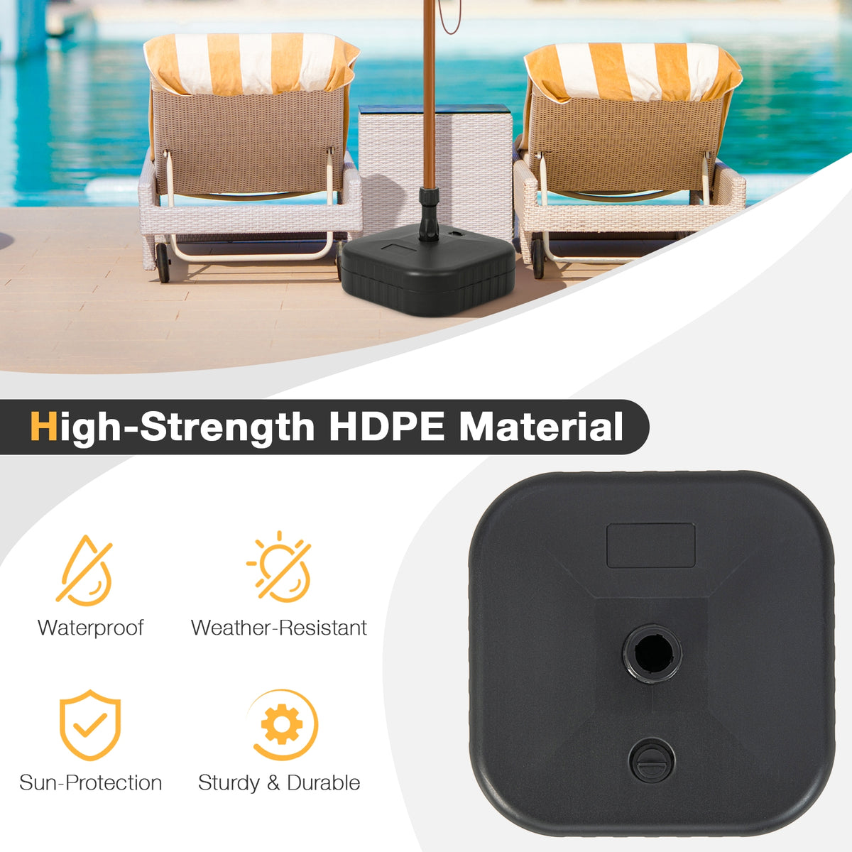 Patio Umbrella Base, 1.5 Inch, Black Outdoor Umbrella Bases at Gallery Canada