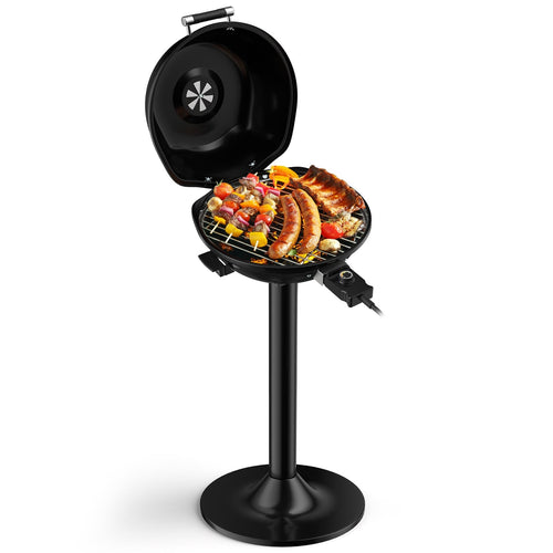 Portable Electric BBQ Grill, 1600W, Removable Non-Stick Rack, Black