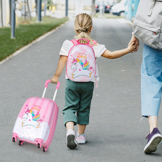12 Inch, 16 Inch Kids Luggage Set, Backpack, Suitcase, Unicorn, Pink Kids Luggage Pink at Gallery Canada