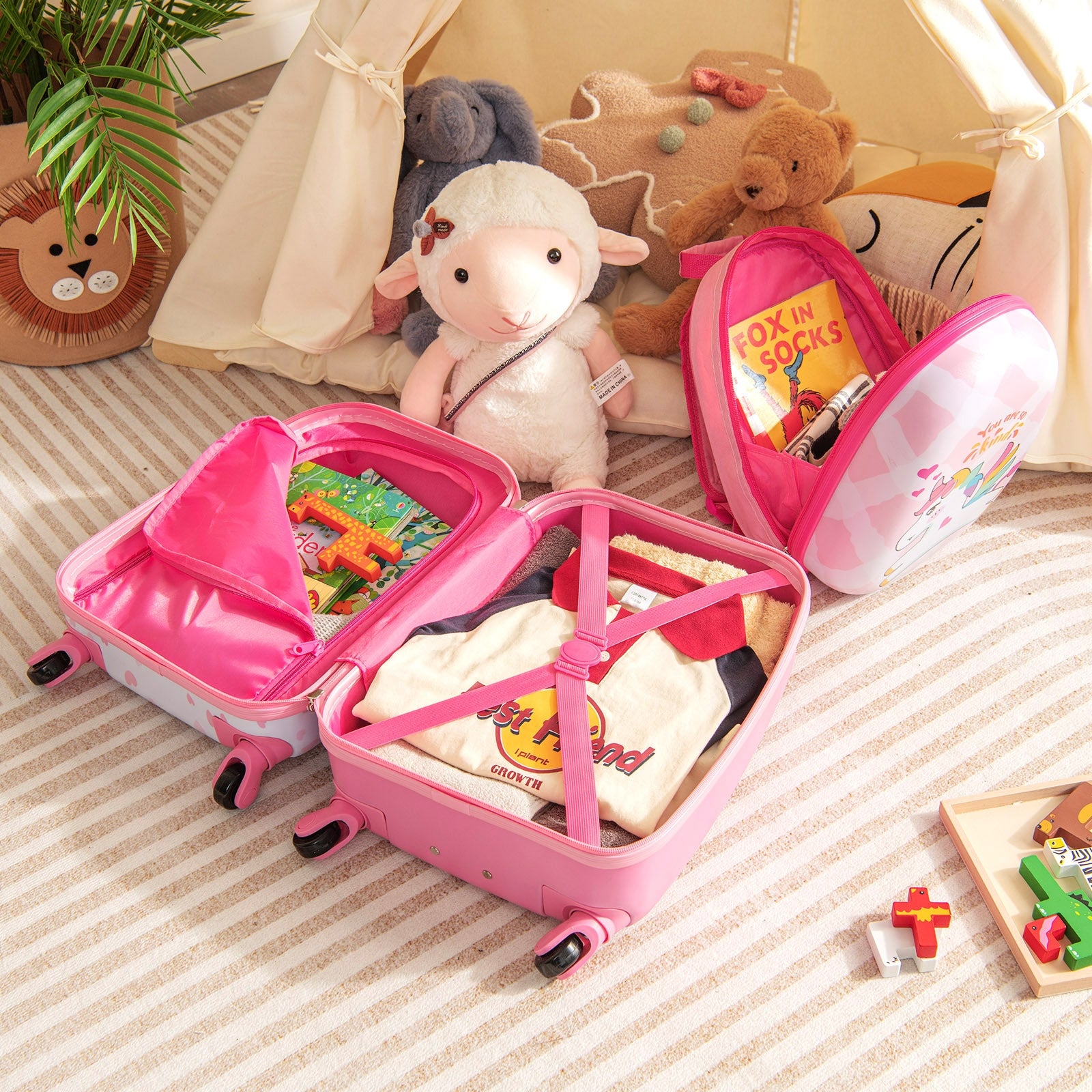 12 Inch, 16 Inch Kids Luggage Set, Backpack, Suitcase, Unicorn, Pink Kids Luggage at Gallery Canada