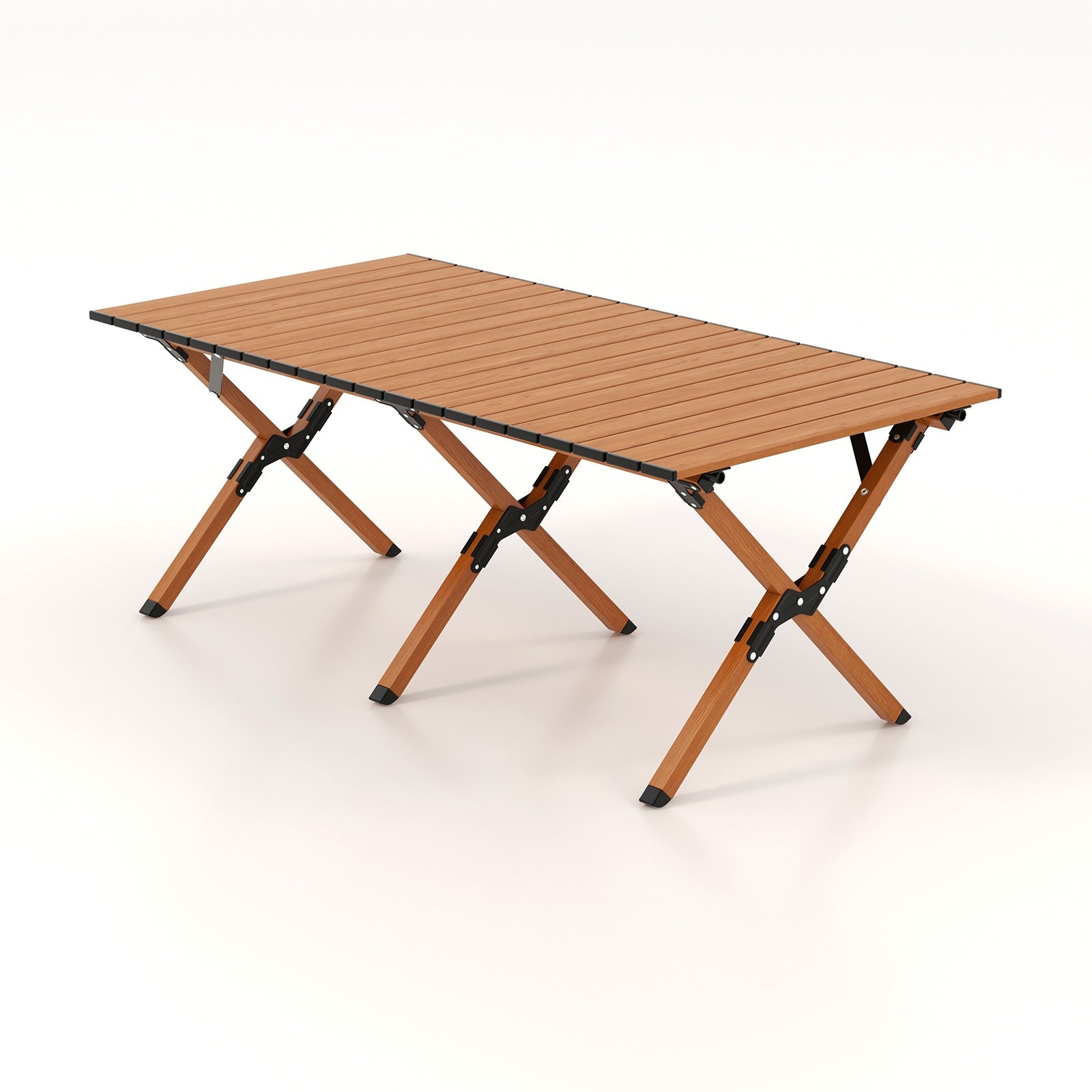 Folding Lightweight Aluminum Camping Table, Wood Grain-L, Natural Camping Furniture at Gallery Canada