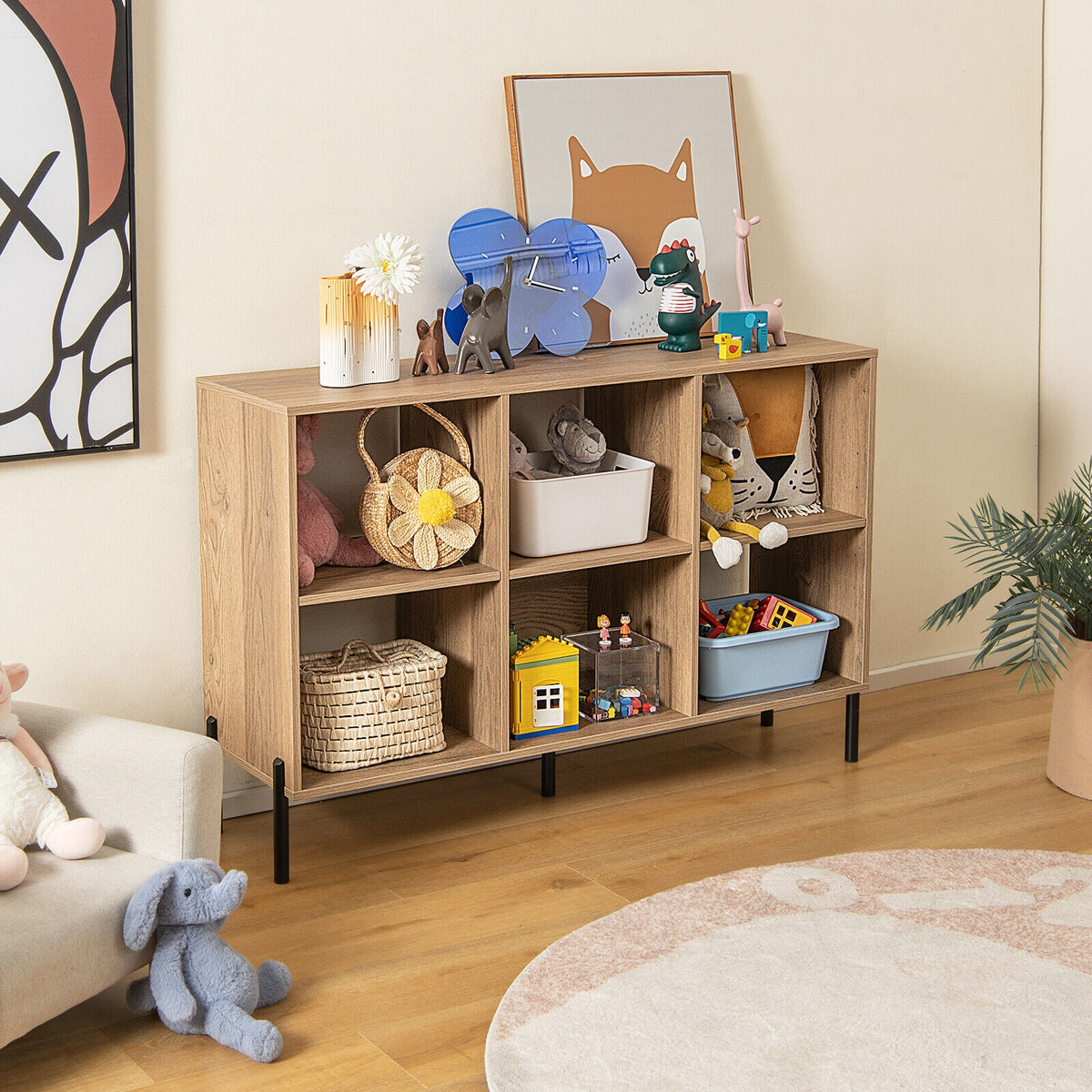 Open-Back Bookshelf with Drawer, Natural Bookcases at Gallery Canada