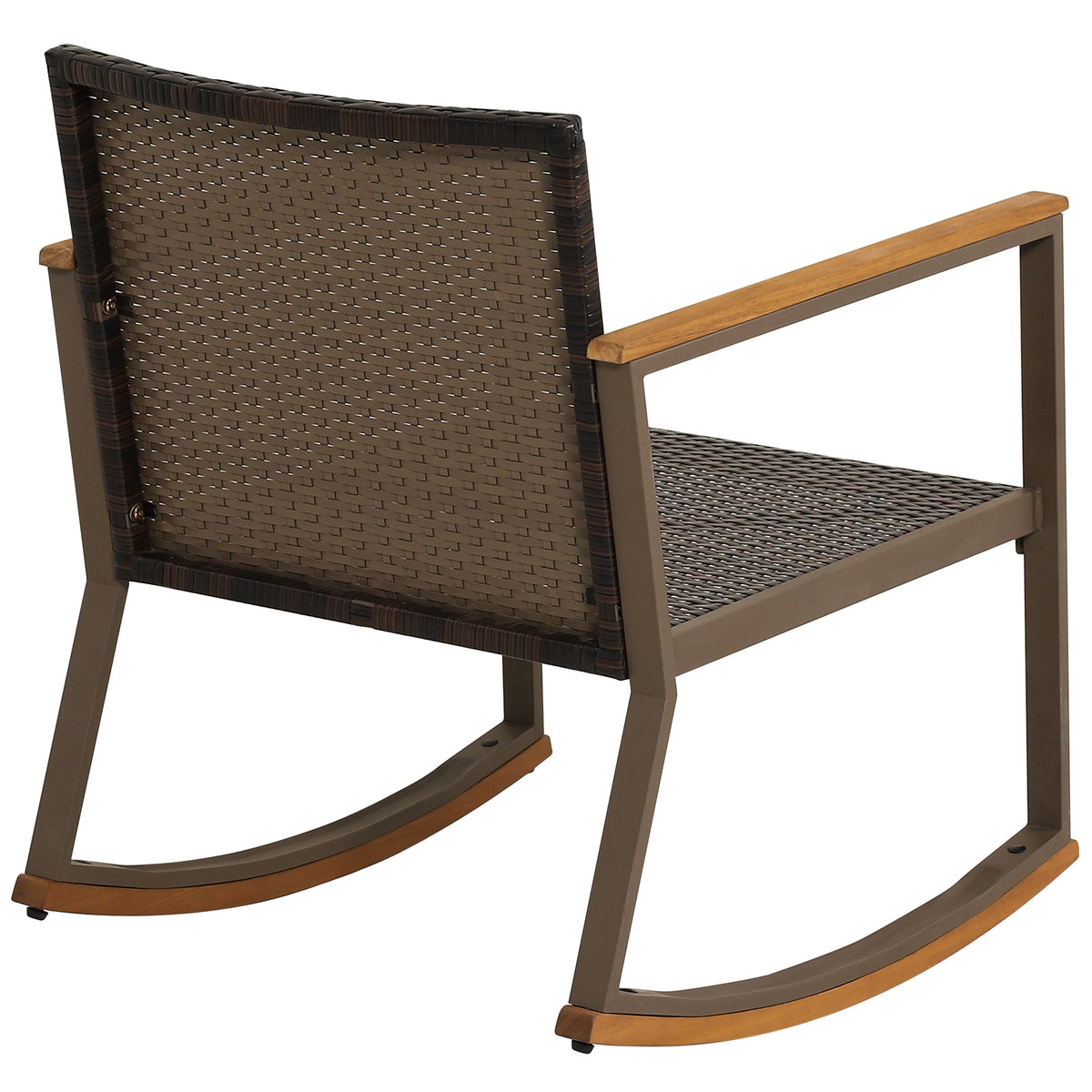 Rattan Rocking Bistro Set, 3 Pieces, Coffee Table, Cushions, Off White Patio Conversation Sets at Gallery Canada