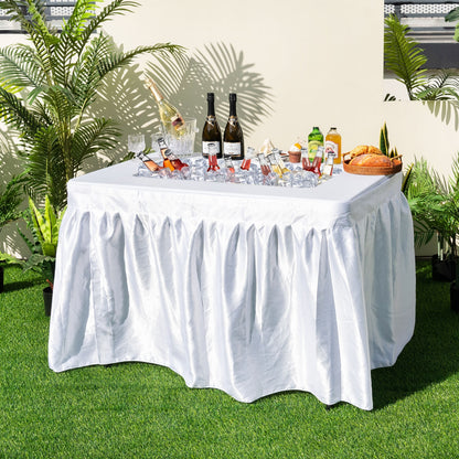 4 Feet Folding Ice Bin Table With Skirt, White Camping Furniture at Gallery Canada