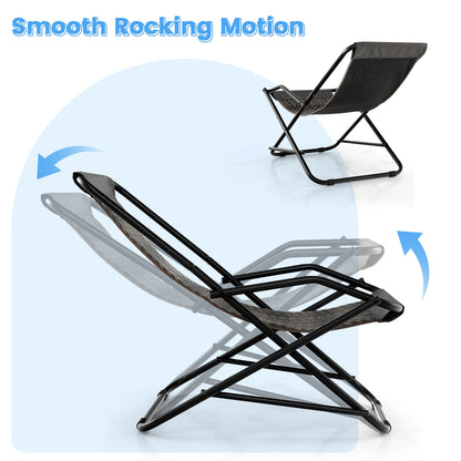 Patio PE Wicker Rocking Chair, With Armrests And Metal Frame, Gray Patio Rocking Chairs & Gliders at Gallery Canada