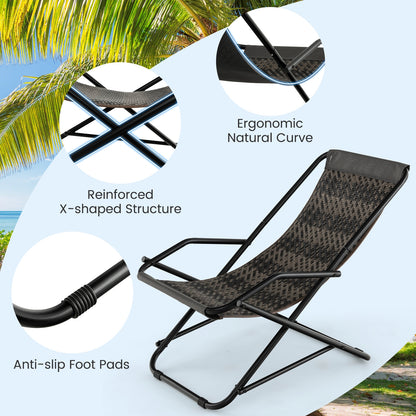 Patio PE Wicker Rocking Chair, With Armrests And Metal Frame, Gray Patio Rocking Chairs & Gliders at Gallery Canada