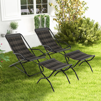 Patio PE Wicker Rocking Chair, With Armrests And Metal Frame, Gray Patio Rocking Chairs & Gliders at Gallery Canada