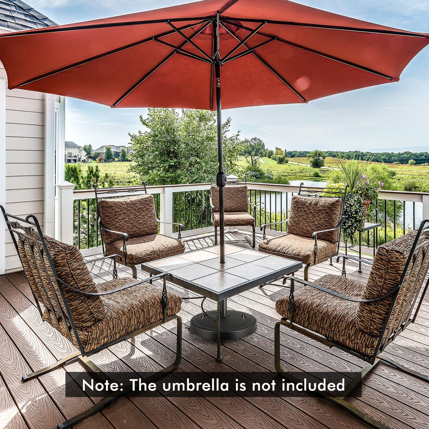 51LBS 20.5Inch Outdoor Umbrella Base With Wheels, Black Outdoor Umbrella Bases at Gallery Canada