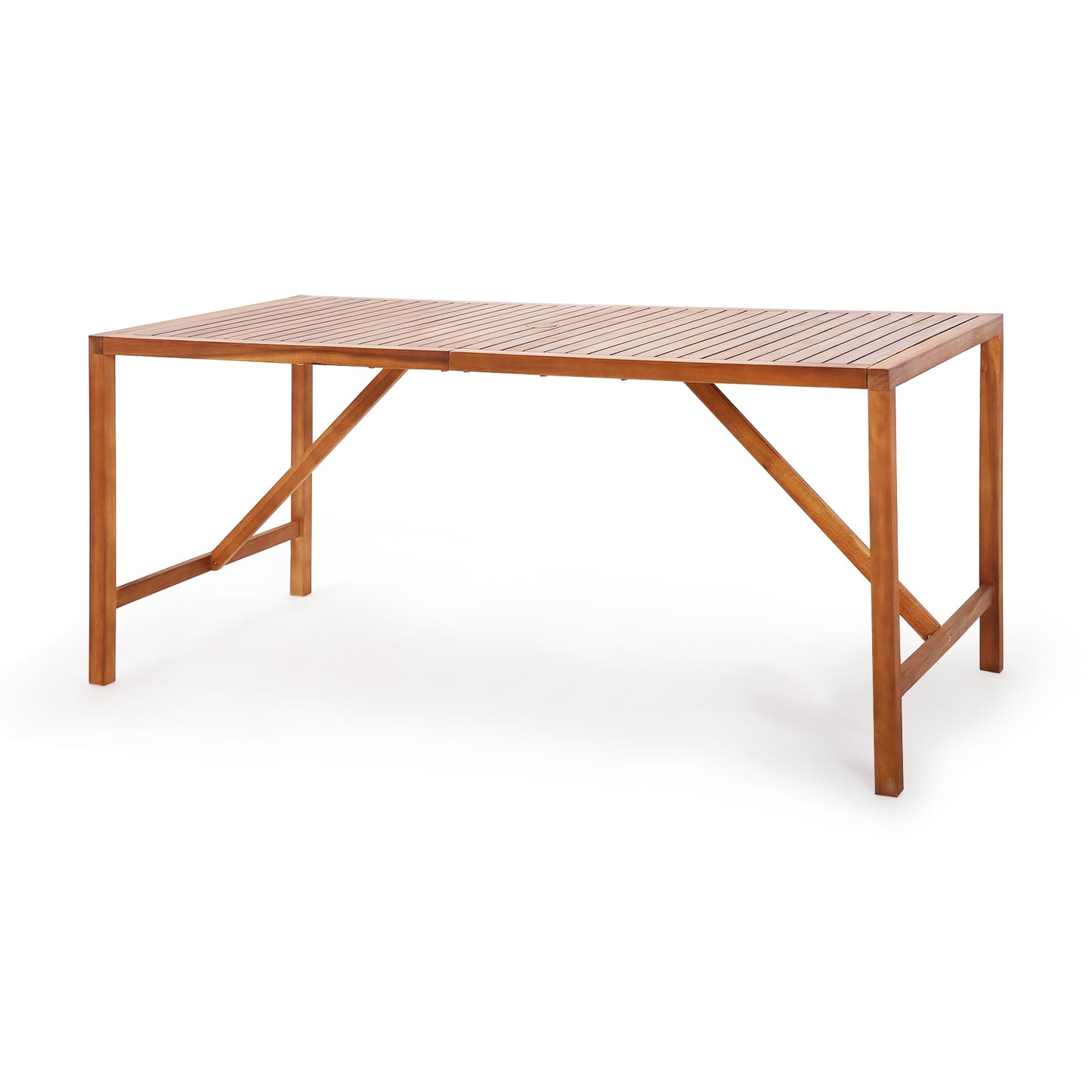 67 Inch Acacia Wood Patio Dining Table, Natural Patio Dining Tables at Gallery Canada