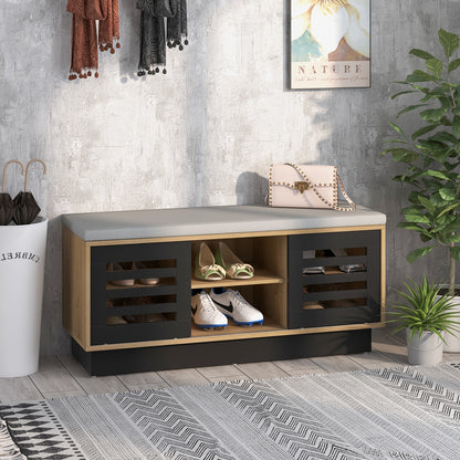 Shoe Bench, 6 Storage Compartments, 3 Adjustable Shelves, Natural Shoe Racks & Storage Benches at Gallery Canada