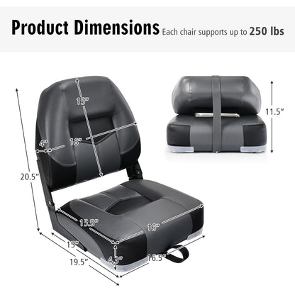 Set Of 2 Folding Low Back Fishing Boat Seats, Black Swimming at Gallery Canada