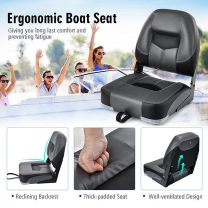 Set Of 2 Folding Low Back Fishing Boat Seats, Black Swimming at Gallery Canada