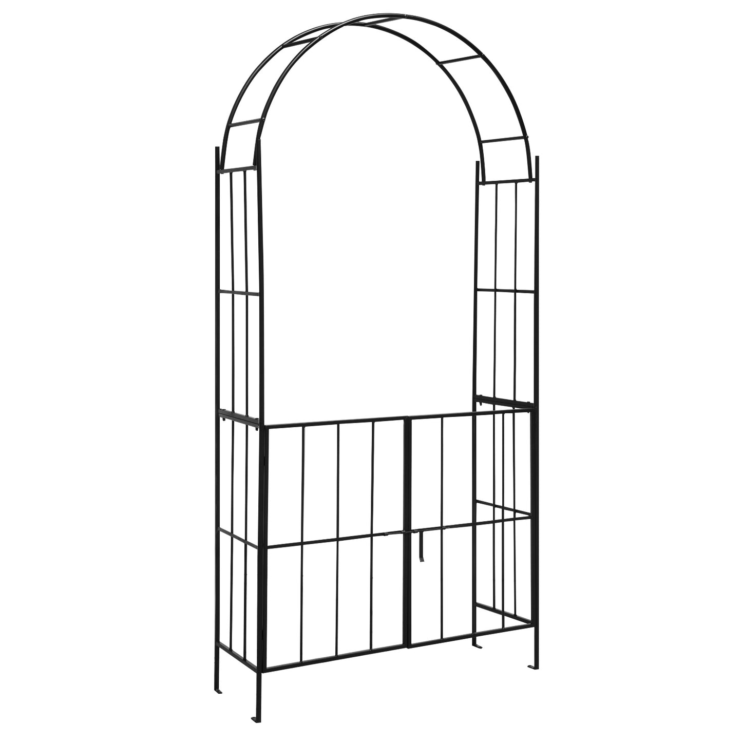 Garden Arch Arbor Trellis With Gate, Black Outdoor Decor at Gallery Canada