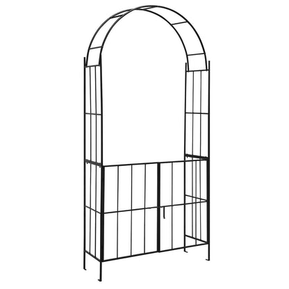 Garden Arch Arbor Trellis With Gate, Black Outdoor Decor at Gallery Canada