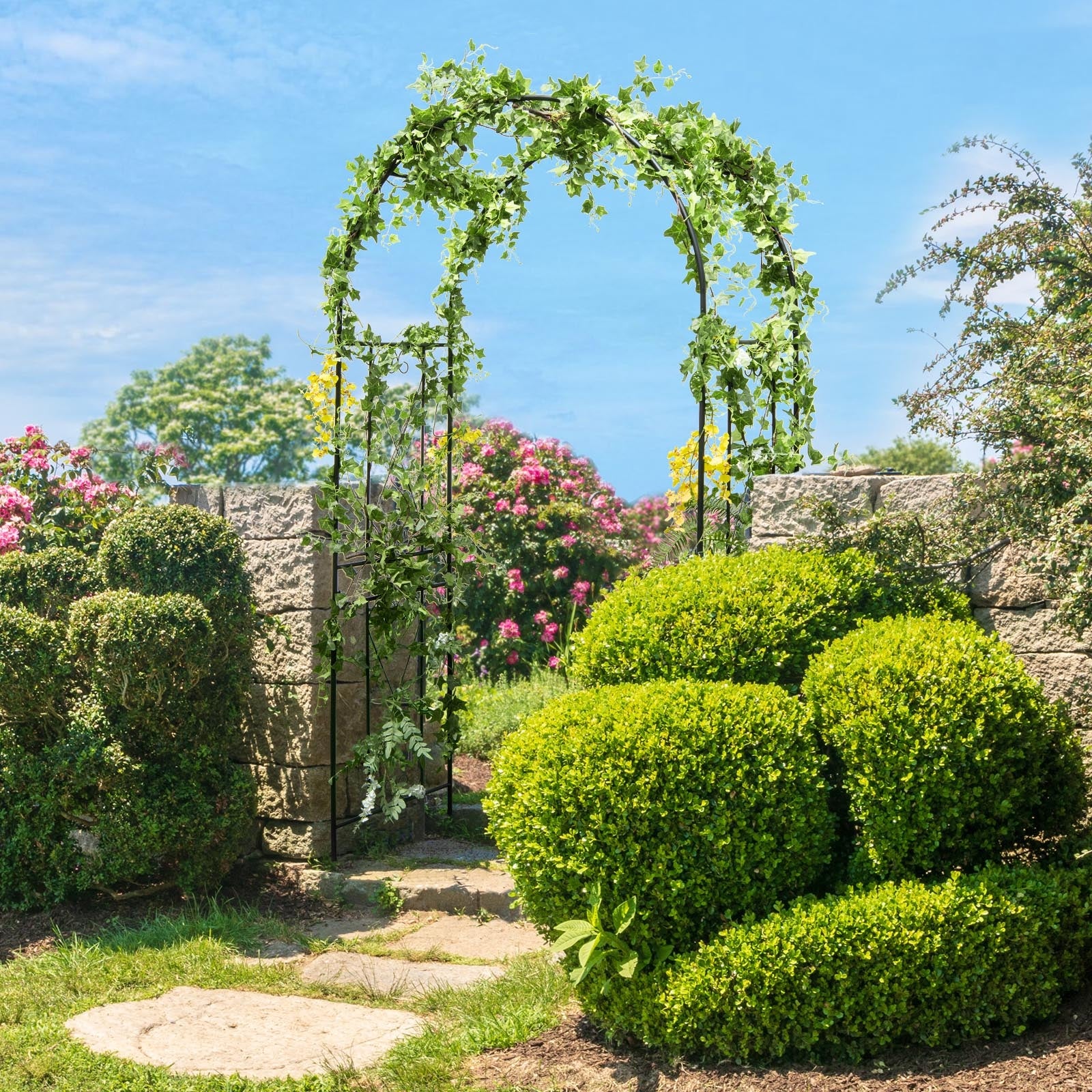 Garden Arch Arbor Trellis, Patio Plant Stand Rack Archway, Black Outdoor Decor at Gallery Canada
