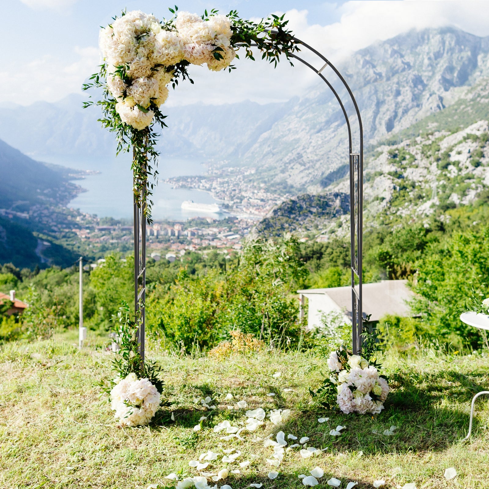 Garden Arch Arbor Trellis, Patio Plant Stand Rack Archway, Black Outdoor Decor at Gallery Canada