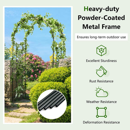 Garden Arch Arbor Trellis, Patio Plant Stand Rack Archway, Black Outdoor Decor at Gallery Canada