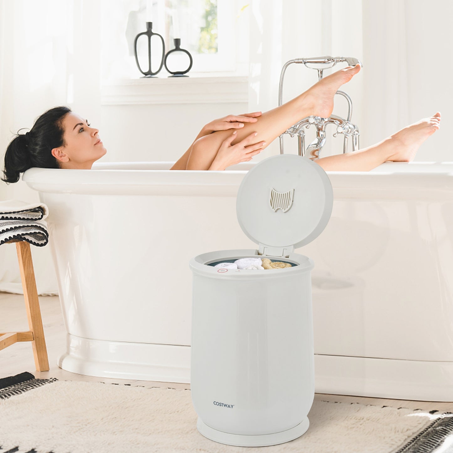 21L Bathroom Towel Warmer, Auto Shut, Gray Dryers at Gallery Canada