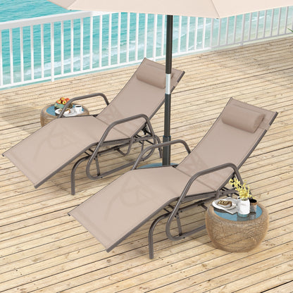 Outdoor Chaise Lounge Glider Chair, Rustic Brown Outdoor Seating & Patio Chairs at Gallery Canada