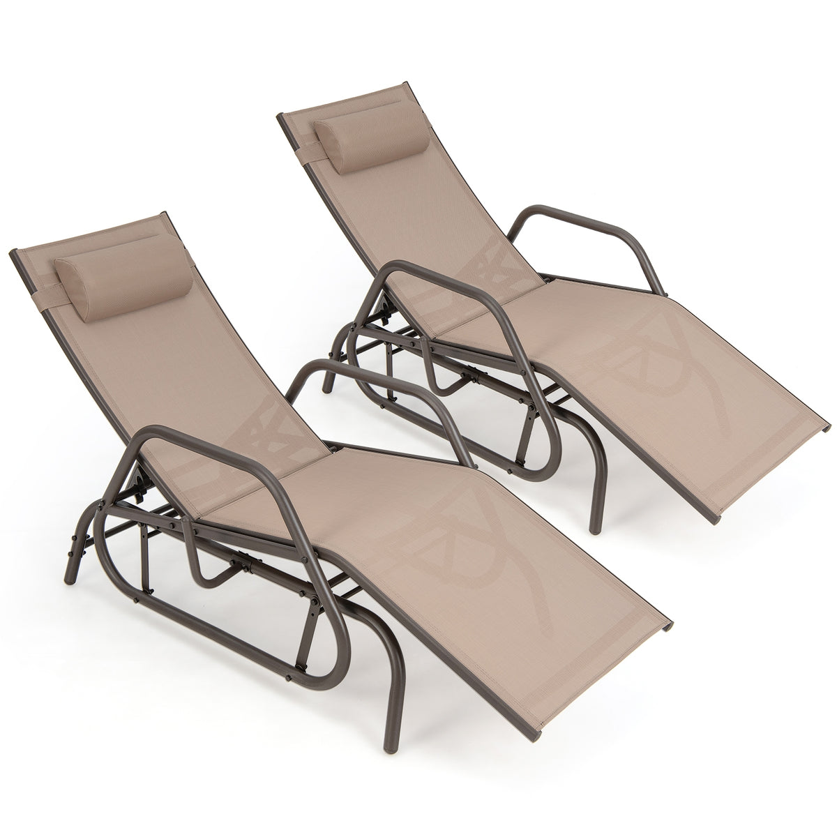 Outdoor Chaise Lounge Glider Chair, Rustic Brown Outdoor Seating & Patio Chairs at Gallery Canada
