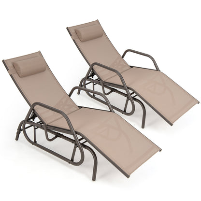 Outdoor Chaise Lounge Glider Chair, Rustic Brown Outdoor Seating & Patio Chairs at Gallery Canada