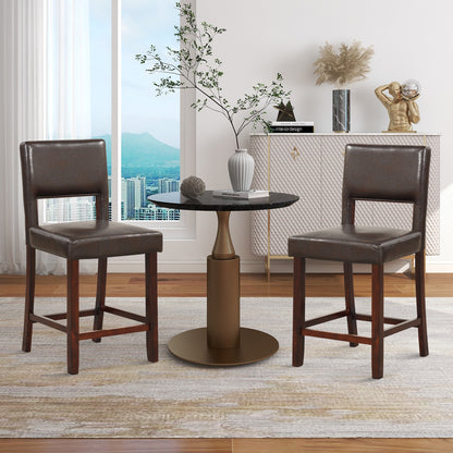 2 Piece Bar Chair Set, Hollowed Back, Rubber Wood Legs, Brown Bar Stools at Gallery Canada
