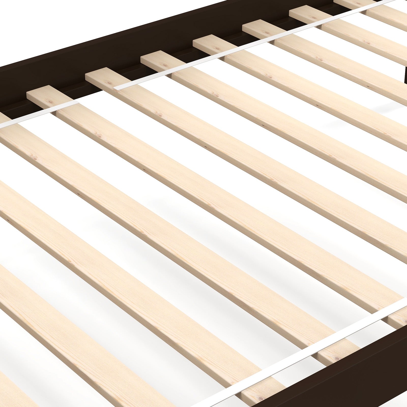 Solid Wood Twin Over Twin Bunk Bed, High Guardrails, Integrated Ladder, Espresso Bunk Bed Frame at Gallery Canada