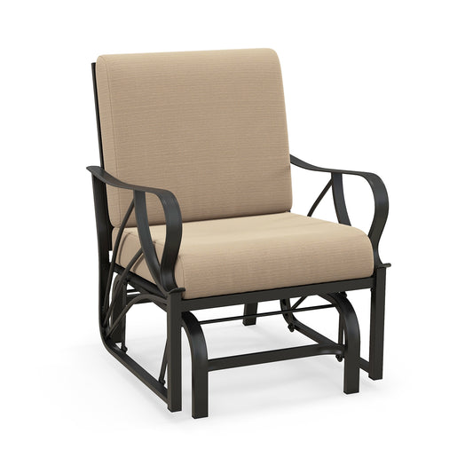 Patio Glider Rocking Chair, Thick Cushion, Curved Armrest, Tan Patio Rocking Chairs & Gliders Tan at Gallery Canada