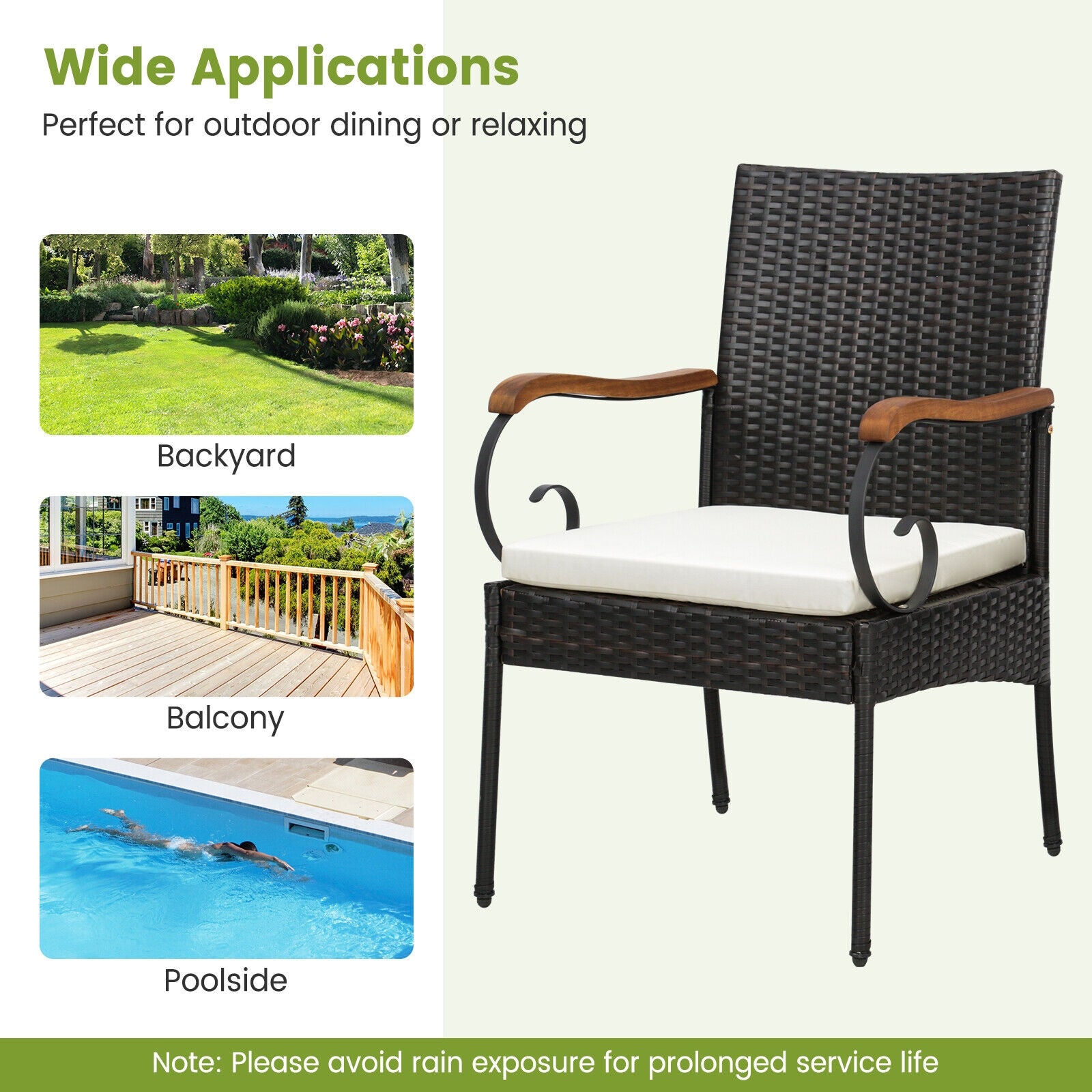 5 Piece Patio Dining Set, Detachable Cushion, Umbrella Hole, Natural Patio Dining Sets at Gallery Canada