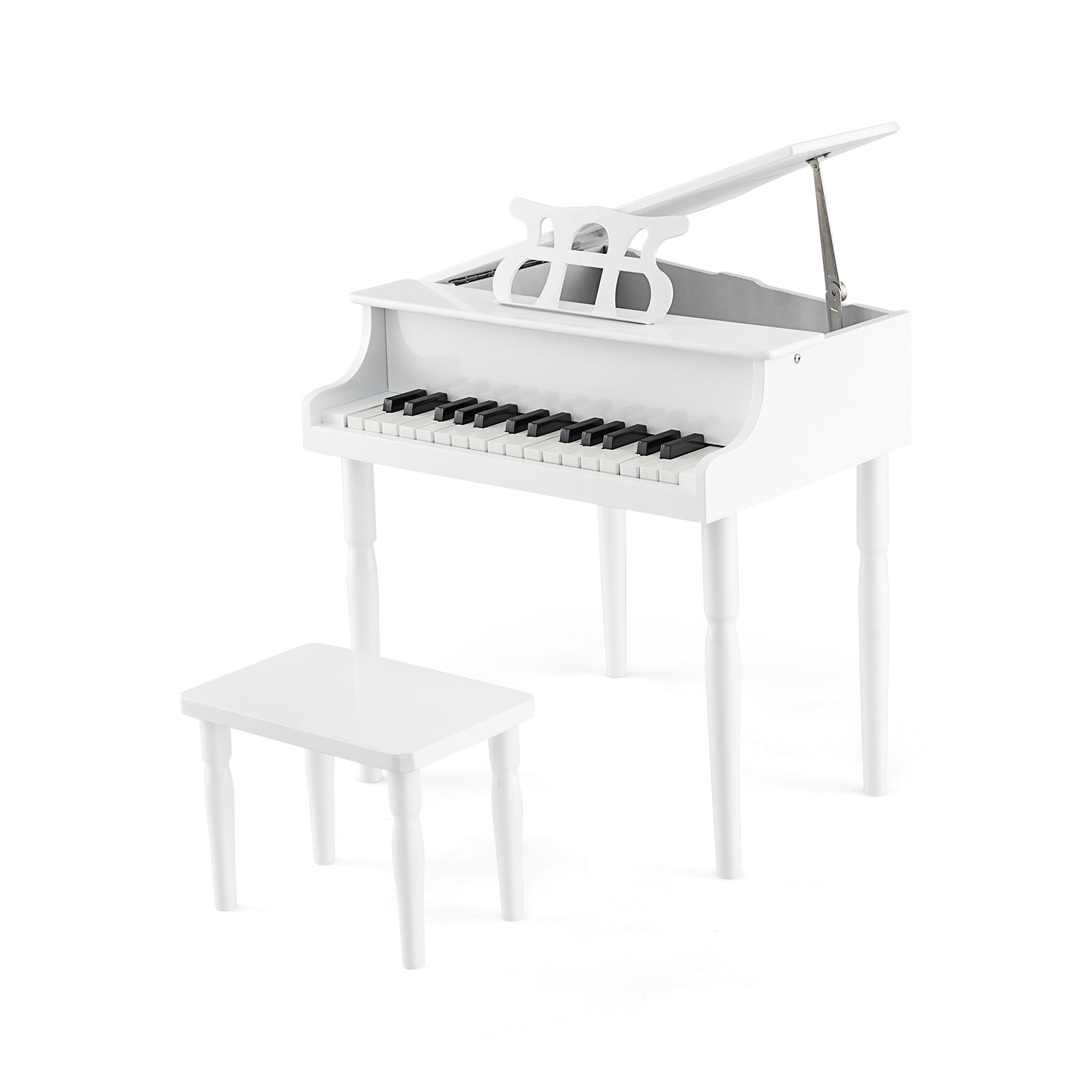 30-Key Wood Toy Kids Grand Piano, With Bench And Music Rack, White Pianos & Keyboards at Gallery Canada