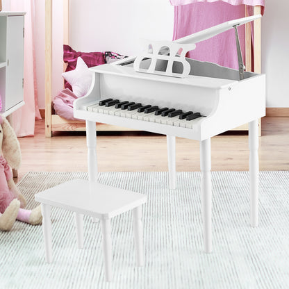 30-Key Wood Toy Kids Grand Piano, With Bench And Music Rack, White Pianos & Keyboards at Gallery Canada