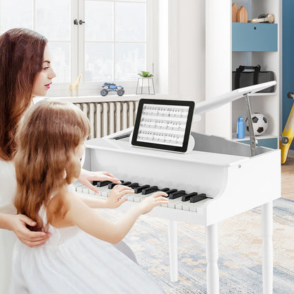 30-Key Wood Toy Kids Grand Piano, With Bench And Music Rack, White Pianos & Keyboards at Gallery Canada