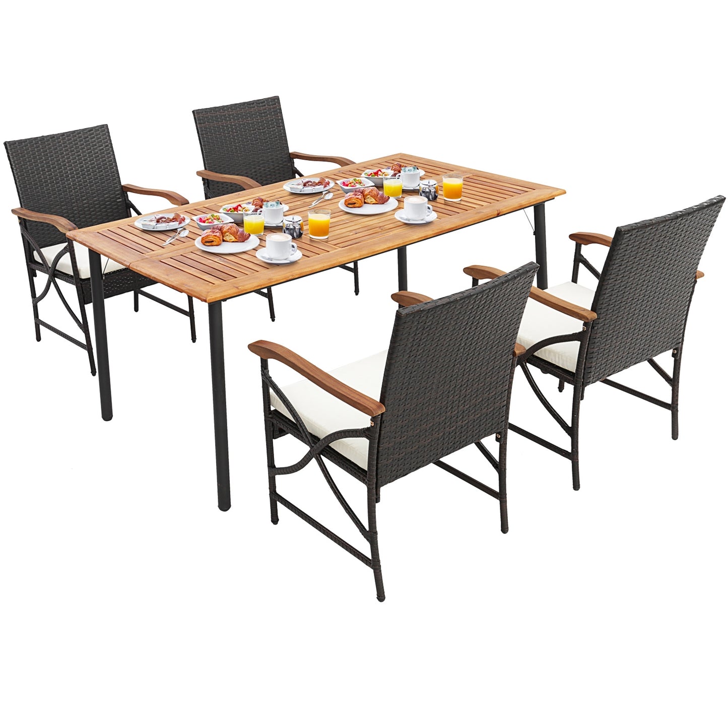 5/7-Piece Outdoor Dining Set, Acacia Wood Table, Brown Patio Dining Sets at Gallery Canada