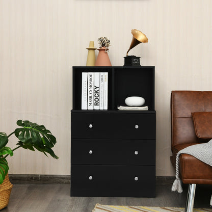 3 Drawer Dresser With Cubbies Storage Chest, Black Dressers & Chests at Gallery Canada
