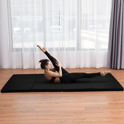 4' x 8' x 2 Inch Folding Exercise Gymnastics Mat, Black Yoga & Gym Mats at Gallery Canada