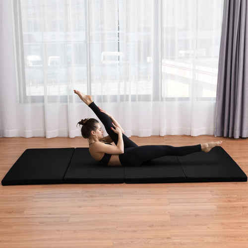 4' x 8' x 2 Inch Folding Exercise Gymnastics Mat, Black