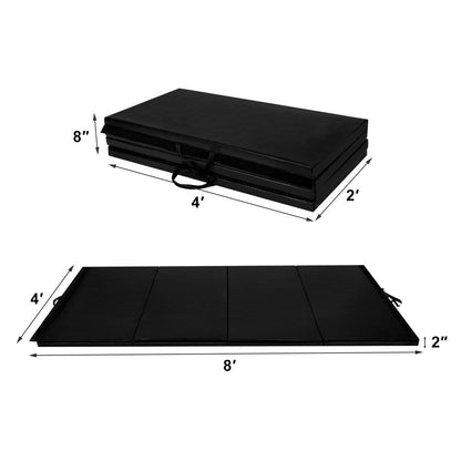 4' x 8' x 2 Inch Folding Exercise Gymnastics Mat, Black Yoga & Gym Mats at Gallery Canada