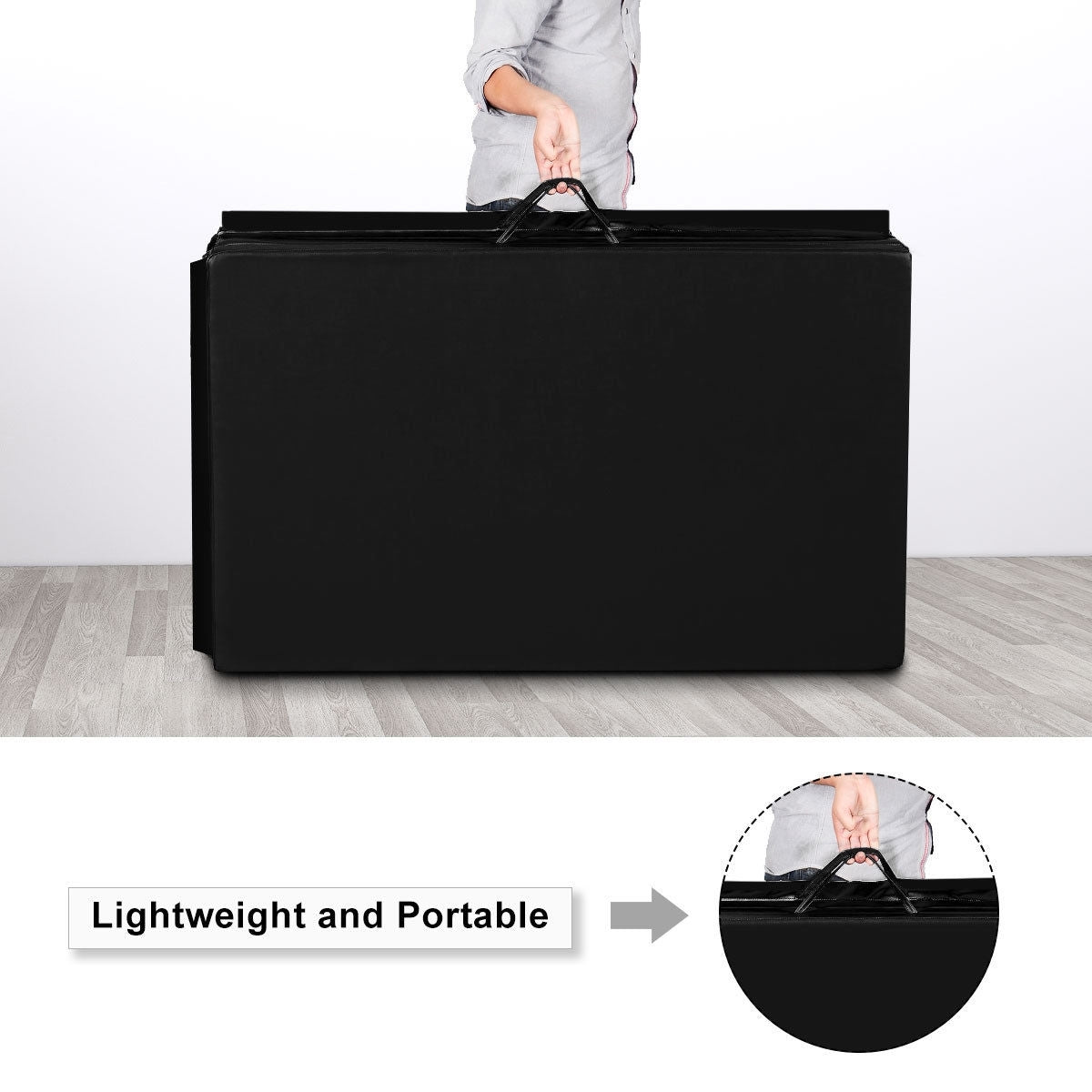 4' x 8' x 2 Inch Folding Exercise Gymnastics Mat, Black Yoga & Gym Mats at Gallery Canada