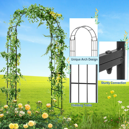 7.5 Feet Metal Garden Arch For Climbing Plants, Outdoor Decor, Black Outdoor Decor at Gallery Canada