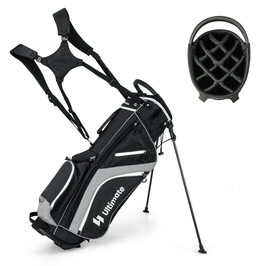 Lightweight Golf Stand Bag, 14 Way Top Dividers, 6 Pockets, Gray Golf Gray at Gallery Canada