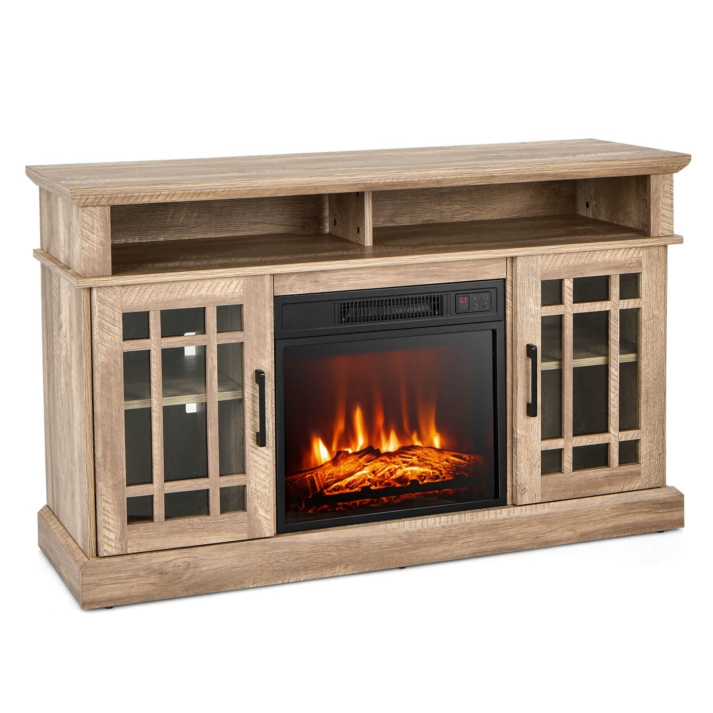48 Inch Electric Fireplace TV Stand, Cabinets For 55 Inch TVs, Natural Entertainment Centers & TV Stands at Gallery Canada