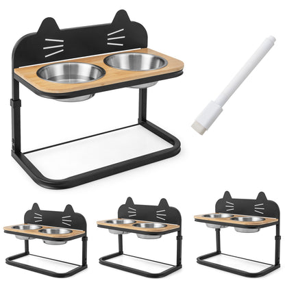 Elevated Pet Feeder With 2 Stainless Steel Bowls, Natural Cat Supplies at Gallery Canada